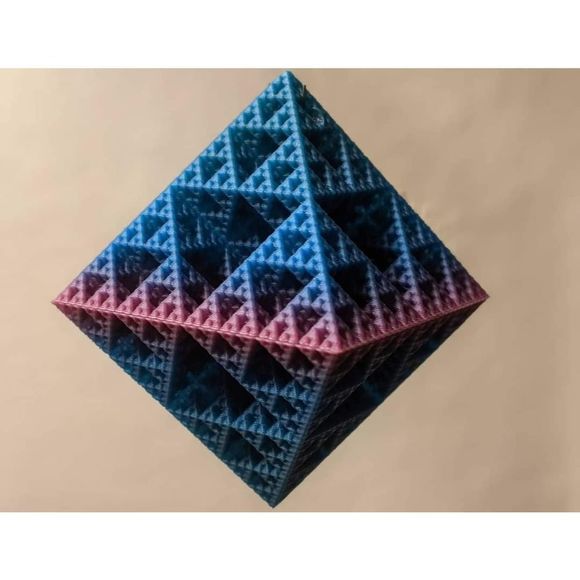 3D Printed Fractal Koch Snowflake Christmas Ornament; free spinning; Holiday dec - Picture 9 of 9
